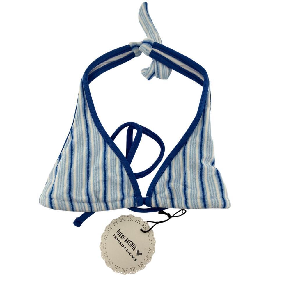 Frankies Bikinis Women's Seaside Stripe Diana Halter Bikini Top Size S - Picture 3 of 9